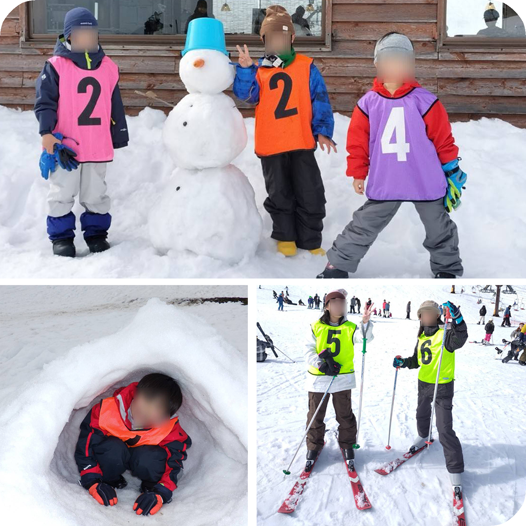 写真：雪遊びやスキーを楽しむ子どもたち
